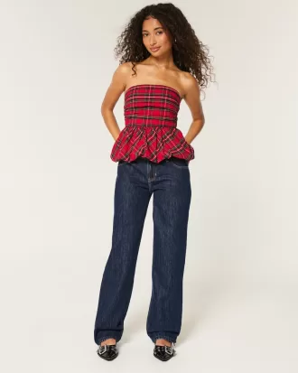 Low-Rise Dark Wash Loose Jeans,Low-Rise Dark Wash Loose Jeans