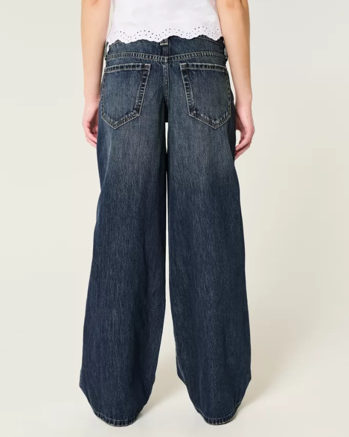 Low-Rise Dark Wash Super Baggy Jeans,Low-Rise Dark Wash Super Baggy Jeans