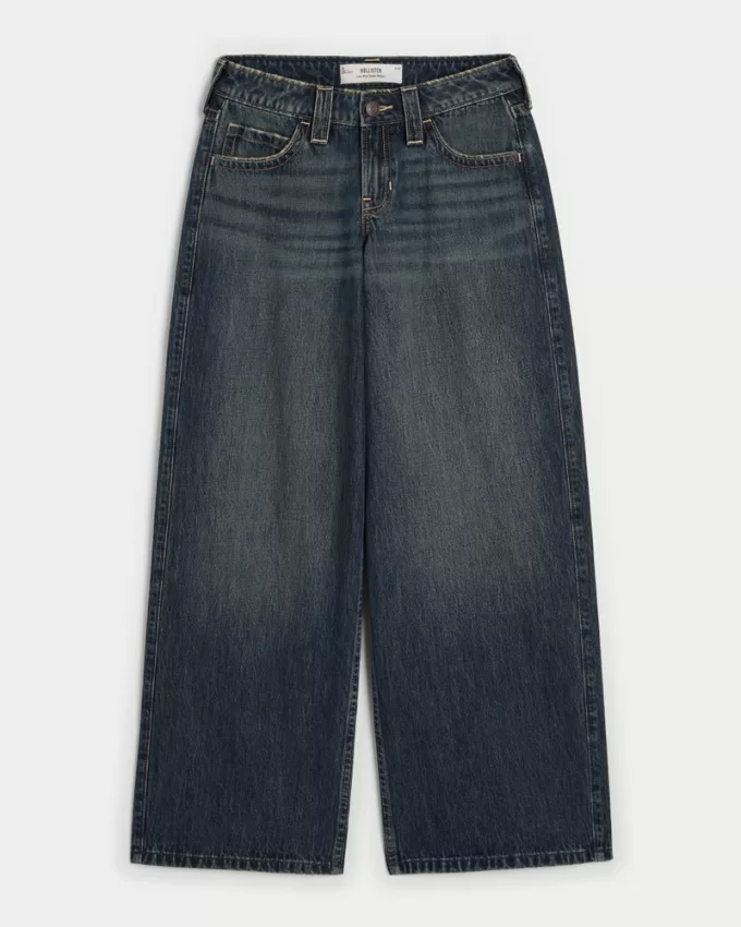 Low-Rise Dark Wash Super Baggy Jeans,Low-Rise Dark Wash Super Baggy Jeans