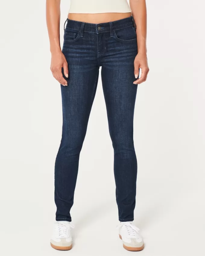 Low-Rise Dark Wash Super Skinny Jeans,Low-Rise Dark Wash Super Skinny Jeans