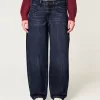 Low-Rise Dark Wash Tapered Baggy Jeans,Low-Rise Dark Wash Tapered Baggy Jeans