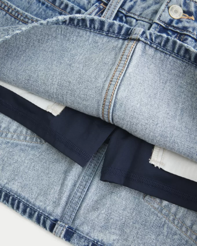 Low-Rise Denim Mini Skort,Low-Rise Denim Mini Skort