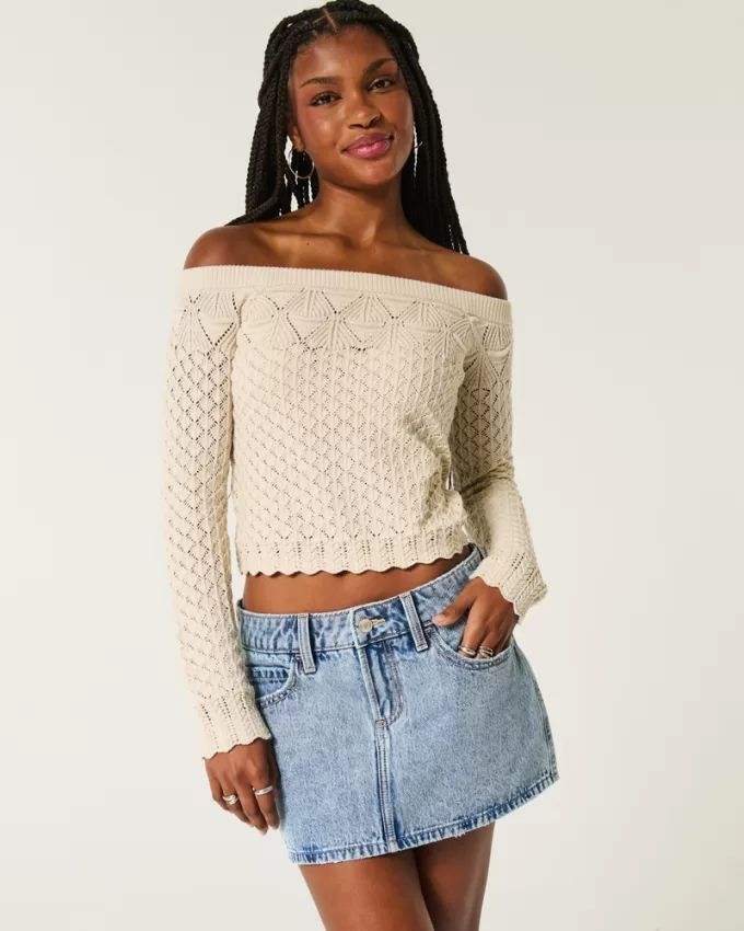 Low-Rise Denim Mini Skort,Low-Rise Denim Mini Skort
