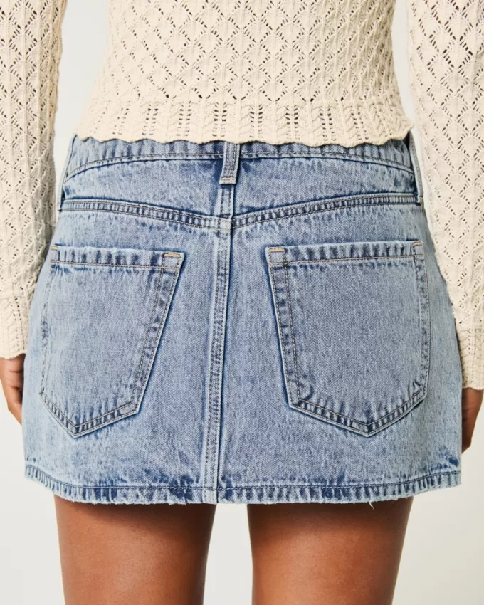 Low-Rise Denim Mini Skort,Low-Rise Denim Mini Skort