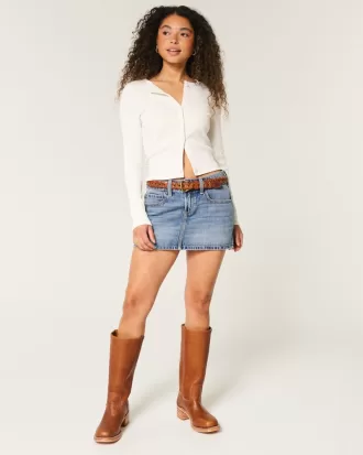 Low-Rise Denim Mini Skort,Low-Rise Denim Mini Skort
