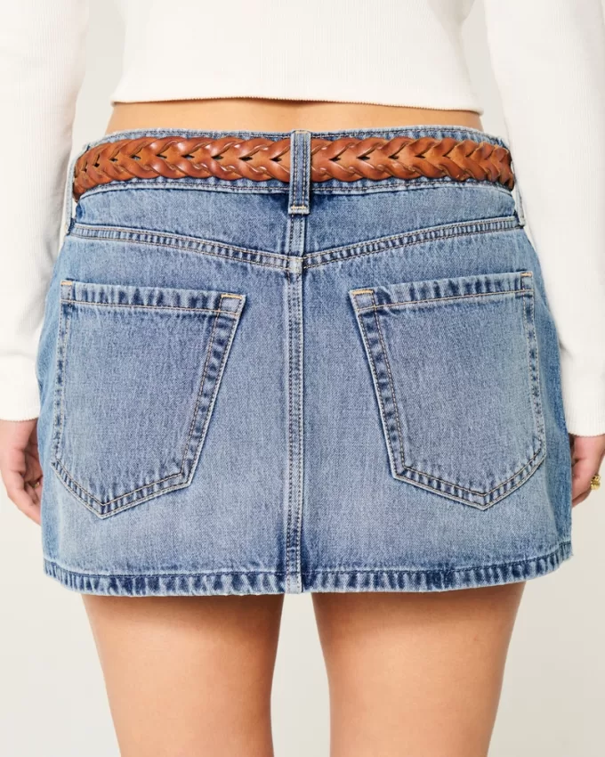 Low-Rise Denim Mini Skort,Low-Rise Denim Mini Skort