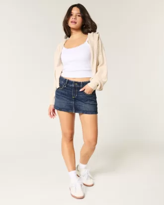 Low-Rise Denim Mini Skort,Low-Rise Denim Mini Skort