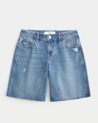 Low-Rise Distressed Baggy Jort,Low-Rise Distressed Baggy Jort