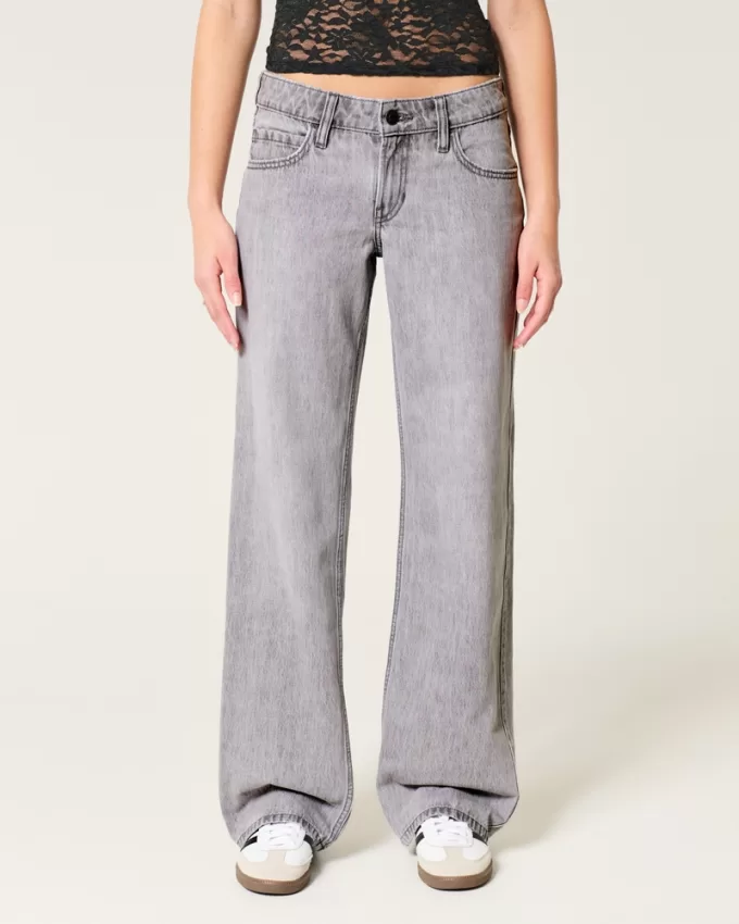 Low-Rise Grey Baggy Jeans,Low-Rise Grey Baggy Jeans