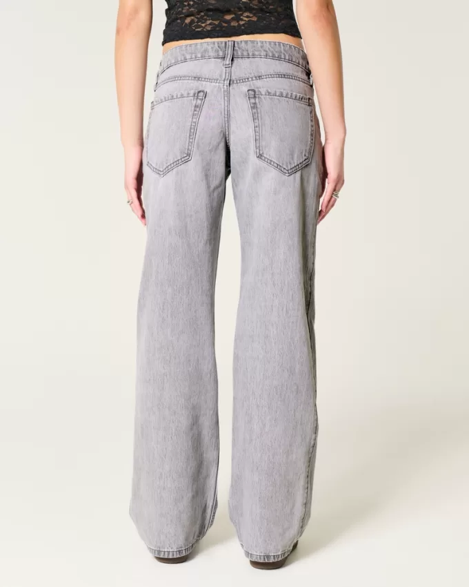 Low-Rise Grey Baggy Jeans,Low-Rise Grey Baggy Jeans