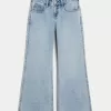 Low-Rise Light Wash Baggy Flare Jeans,Low-Rise Light Wash Baggy Flare Jeans