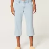 Low-Rise Light Wash Capri Jeans,Low-Rise Light Wash Capri Jeans