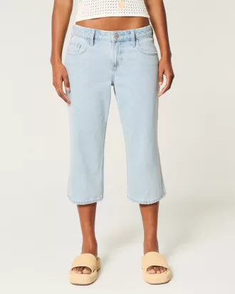 Low-Rise Light Wash Capri Jeans,Low-Rise Light Wash Capri Jeans