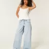 Low-Rise Light Wash Lace Stripe Super Baggy Jeans,Low-Rise Light Wash Lace Stripe Super Baggy Jeans