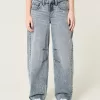 Low-Rise Light Wash Paint Splatter Barrel Jeans,Low-Rise Light Wash Paint Splatter Barrel Jeans
