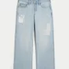 Low-Rise Light Wash Patchwork Baggy Jeans,Low-Rise Light Wash Patchwork Baggy Jeans