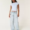 Low-Rise Light Wash Patchwork Super Baggy Jeans,Low-Rise Light Wash Patchwork Super Baggy Jeans