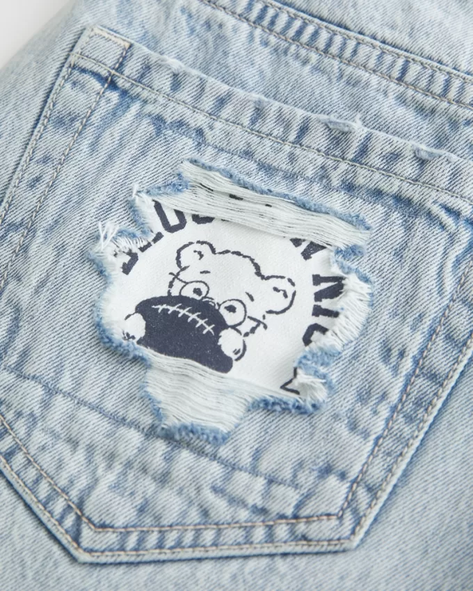 Low-Rise Light Wash Patchwork Super Baggy Jeans,Low-Rise Light Wash Patchwork Super Baggy Jeans