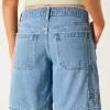 Low-Rise Medium Wash Baggy Carpenter Jort,Low-Rise Medium Wash Baggy Carpenter Jort