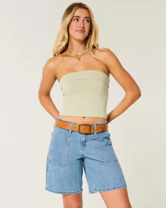 Low-Rise Medium Wash Baggy Carpenter Jort,Low-Rise Medium Wash Baggy Carpenter Jort