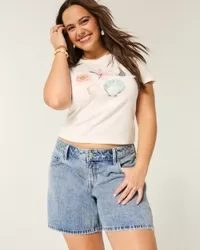 Low-Rise Medium Wash Baggy Denim Shorts 5″,Low-Rise Medium Wash Baggy Denim Shorts 5″