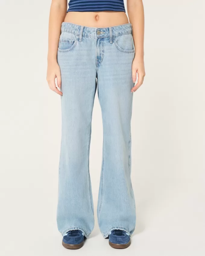 Low-Rise Medium Wash Baggy Jeans,Low-Rise Medium Wash Baggy Jeans