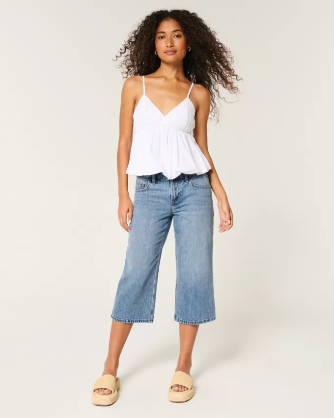 Low-Rise Medium Wash Capri Jeans,Low-Rise Medium Wash Capri Jeans