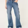 Low-Rise Medium Wash Cargo Baggy Jeans,Low-Rise Medium Wash Cargo Baggy Jeans