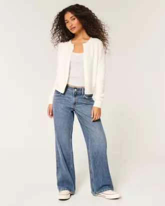 Low-Rise Medium Wash Comfort Waistband Baggy Jeans,Low-Rise Medium Wash Comfort Waistband Baggy Jeans