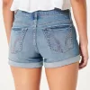 Low-Rise Medium Wash Denim Shorts,Low-Rise Medium Wash Denim Shorts
