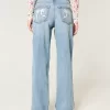 Low-Rise Medium Wash Eyelet Bow Loose Jeans,Low-Rise Medium Wash Eyelet Bow Loose Jeans