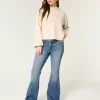 Low-Rise Medium Wash Flare Jeans,Low-Rise Medium Wash Flare Jeans