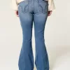 Low-Rise Medium Wash Flare Jeans,Low-Rise Medium Wash Flare Jeans