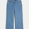 Low-Rise Medium Wash Foldover Waist Baggy Jean,Low-Rise Medium Wash Foldover Waist Baggy Jean