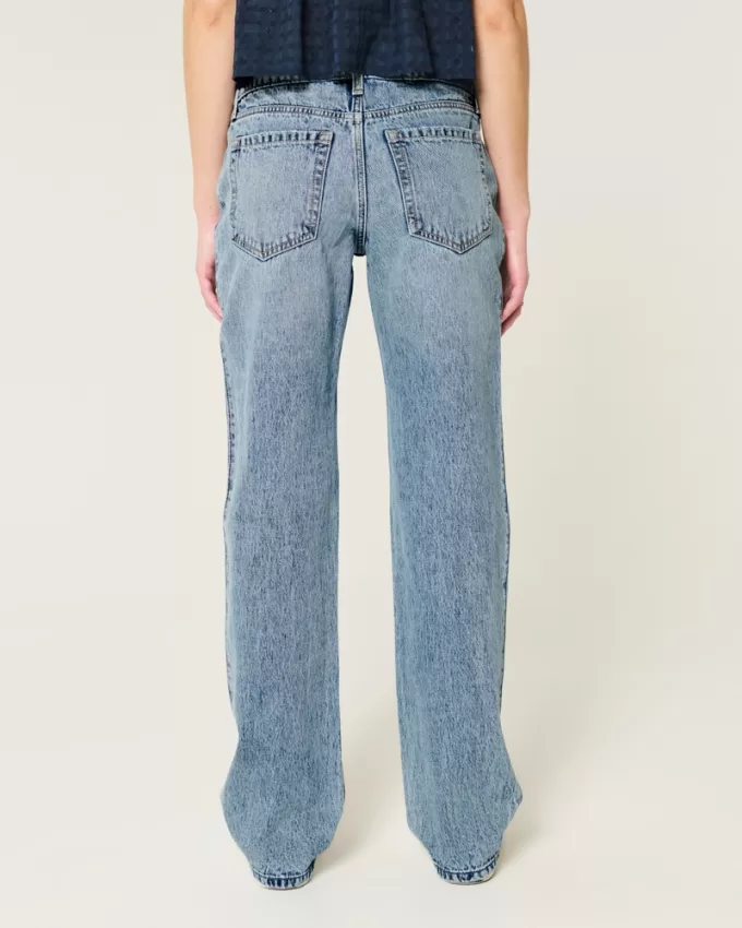 Low-Rise Medium Wash Loose Jeans,Low-Rise Medium Wash Loose Jeans