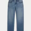 Low-Rise Medium Wash Relaxed Straight Jeans,Low-Rise Medium Wash Relaxed Straight Jeans