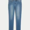 Low-Rise Medium Wash Super Skinny Jeans,Low-Rise Medium Wash Super Skinny Jeans