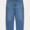 Low-Rise Medium Wash Tapered Baggy Ankle Jeans,Low-Rise Medium Wash Tapered Baggy Ankle Jeans