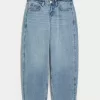 Low-Rise Medium Wash Tapered Baggy Jeans,Low-Rise Medium Wash Tapered Baggy Jeans