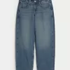 Low-Rise Medium Wash Tapered Baggy Jeans,Low-Rise Medium Wash Tapered Baggy Jeans