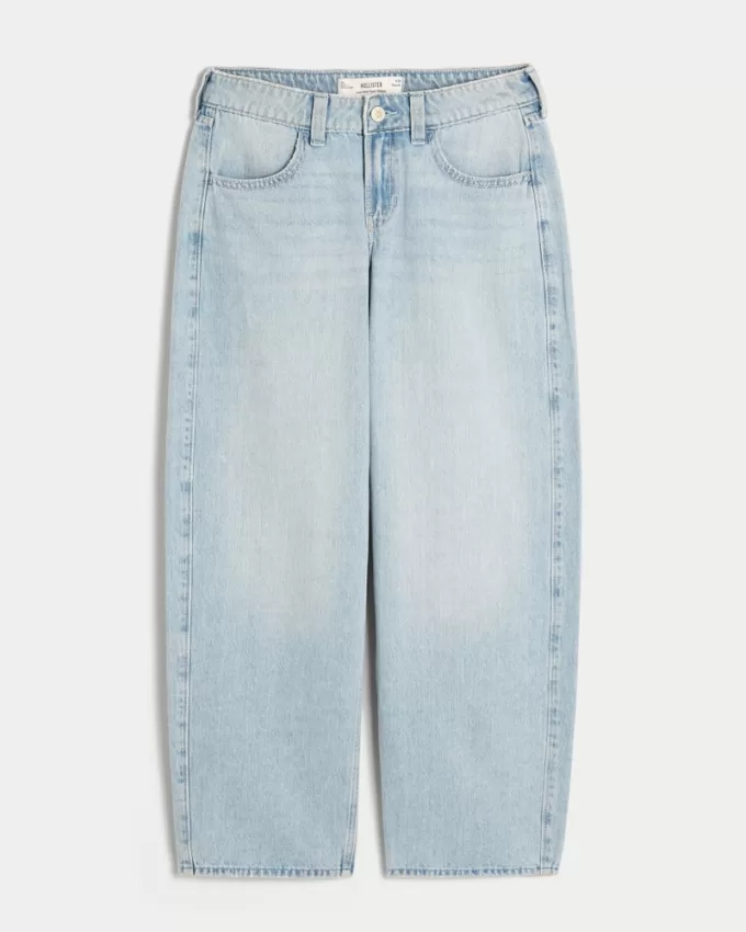 Low-Rise Medium Wash Tapered Baggy Jeans,Low-Rise Medium Wash Tapered Baggy Jeans