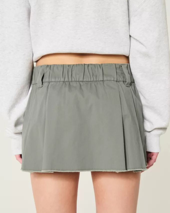 Low-Rise Pleated Poplin Mini Skort,Low-Rise Pleated Poplin Mini Skort