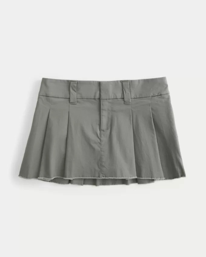 Low-Rise Pleated Poplin Mini Skort,Low-Rise Pleated Poplin Mini Skort