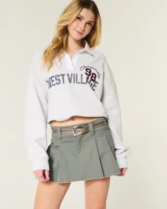 Low-Rise Pleated Poplin Mini Skort,Low-Rise Pleated Poplin Mini Skort