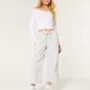 Low-Rise Poplin Baggy Capri Pants,Low-Rise Poplin Baggy Capri Pants