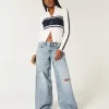 Low-Rise Ripped Medium Wash Super Baggy Jeans,Low-Rise Ripped Medium Wash Super Baggy Jeans