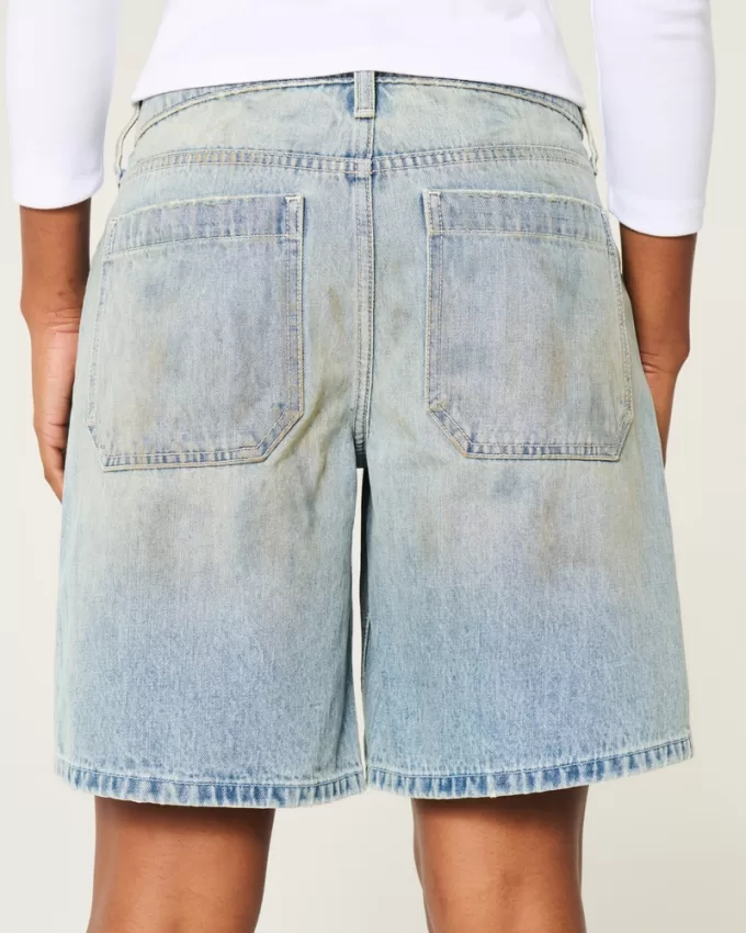 Low-Rise Tinted Mud Wash Baggy Jort,Low-Rise Tinted Mud Wash Baggy Jort