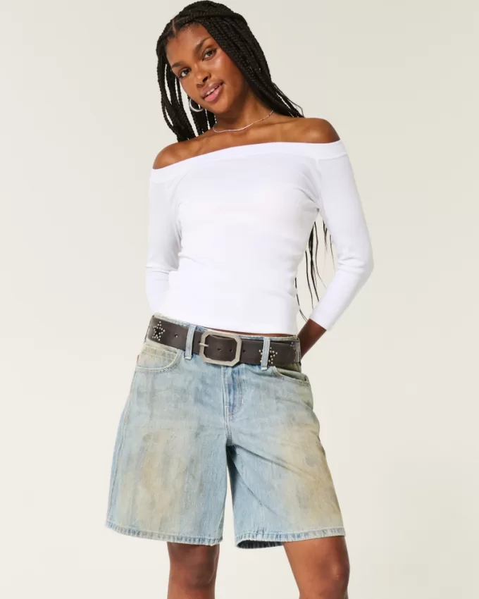 Low-Rise Tinted Mud Wash Baggy Jort,Low-Rise Tinted Mud Wash Baggy Jort