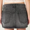 Low-Rise Washed Black Denim Mini Skort,Low-Rise Washed Black Denim Mini Skort