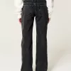 Low-Rise Washed Black Loose Jeans,Low-Rise Washed Black Loose Jeans